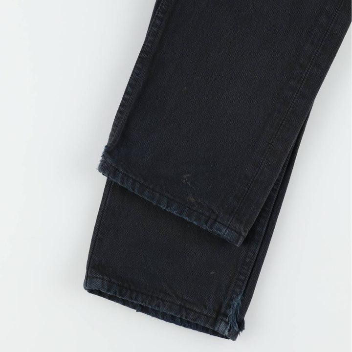 1990'S Levi's 501 Euro Model Black Denim Straight Leg Jeans, Made in France, Women's Size L (W27 equivalent) cotton black type Vintage Second Hand