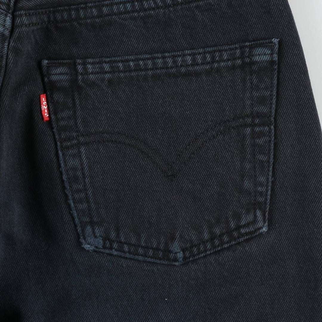 1990'S Levi's 501 Euro Model Black Denim Straight Leg Jeans, Made in France, Women's Size L (W27 equivalent) cotton black type Vintage Second Hand