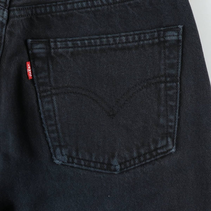 1990'S Levi's 501 Euro Model Black Denim Straight Leg Jeans, Made in France, Women's Size L (W27 equivalent) cotton black type Vintage Second Hand