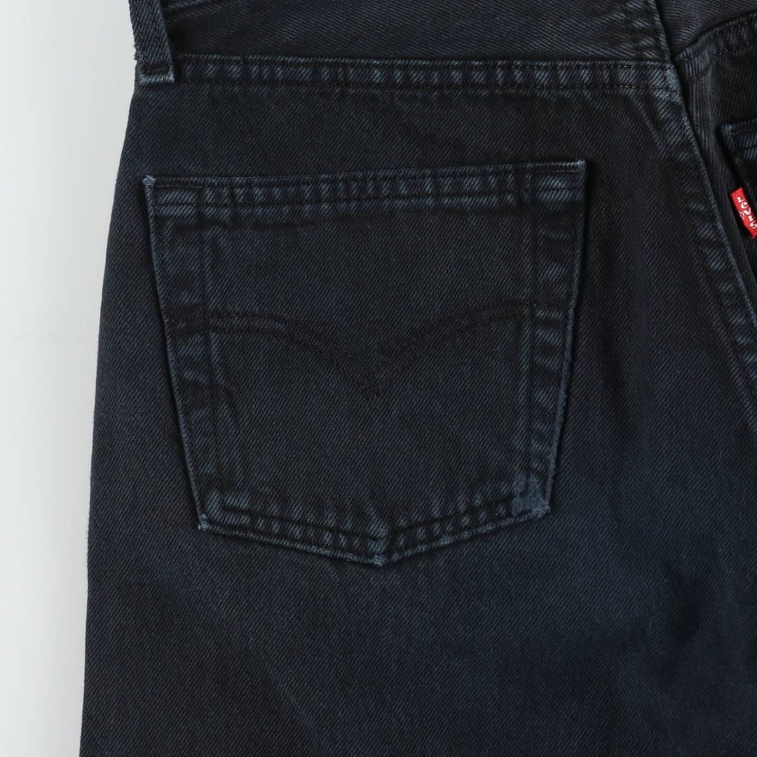 1990'S Levi's 501 Euro Model Black Denim Straight Leg Jeans, Made in France, Women's Size L (W27 equivalent) cotton black type Vintage Second Hand