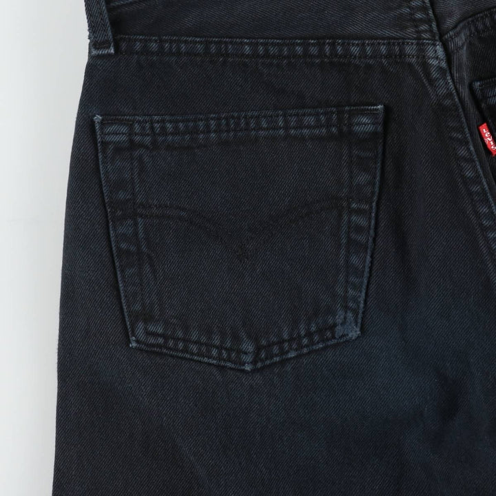 1990'S Levi's 501 Euro Model Black Denim Straight Leg Jeans, Made in France, Women's Size L (W27 equivalent) cotton black type Vintage Second Hand