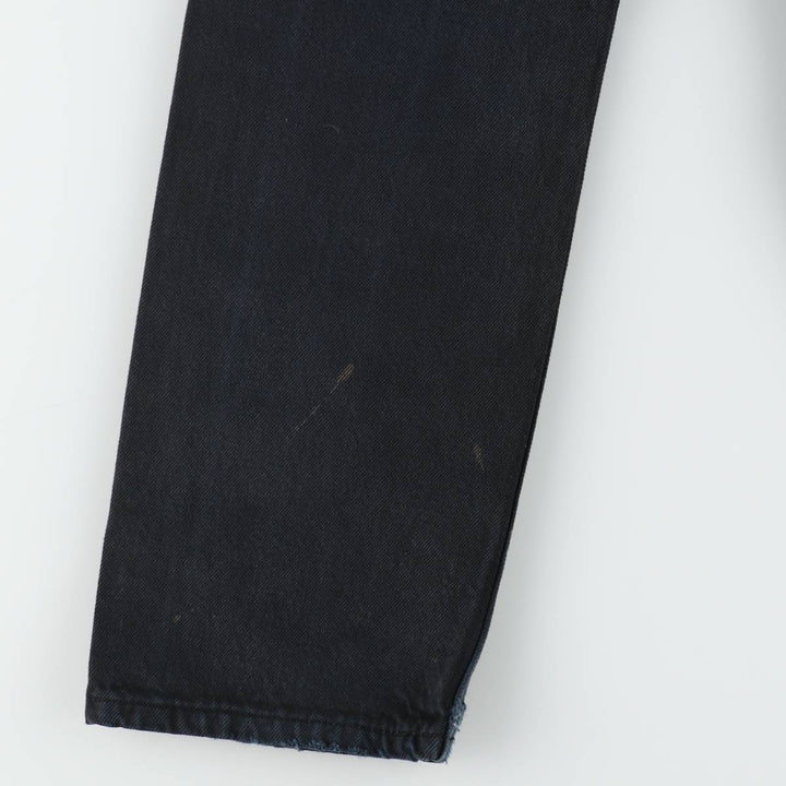 1990'S Levi's 501 Euro Model Black Denim Straight Leg Jeans, Made in France, Women's Size L (W27 equivalent) cotton black type Vintage Second Hand