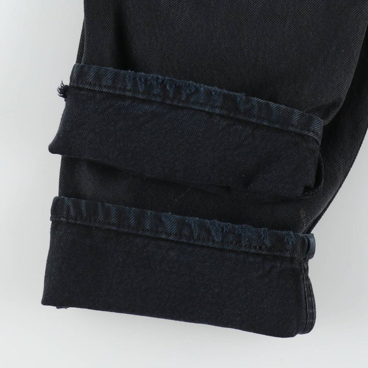1990'S Levi's 501 Euro Model Black Denim Straight Leg Jeans, Made in France, Women's Size L (W27 equivalent) cotton black type Vintage Second Hand