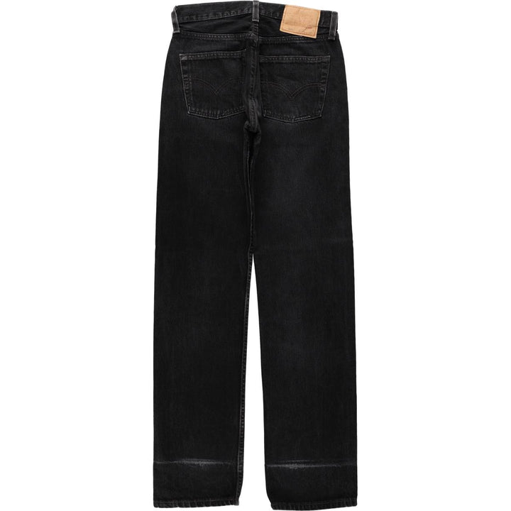 1990'S Levi's 501-0660 Black Denim Straight Leg Jeans, Made in USA, Women's Size L (W28 equivalent), Vintage. cotton black type Vintage Second Hand