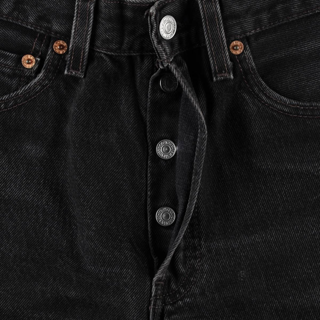 1990'S Levi's 501-0660 Black Denim Straight Leg Jeans, Made in USA, Women's Size L (W28 equivalent), Vintage. cotton black type Vintage Second Hand