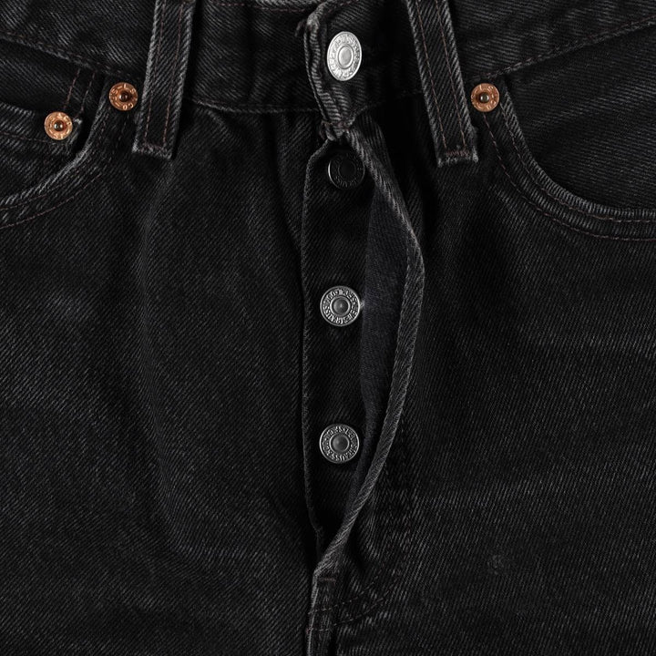 1990'S Levi's 501-0660 Black Denim Straight Leg Jeans, Made in USA, Women's Size L (W28 equivalent), Vintage. cotton black type Vintage Second Hand