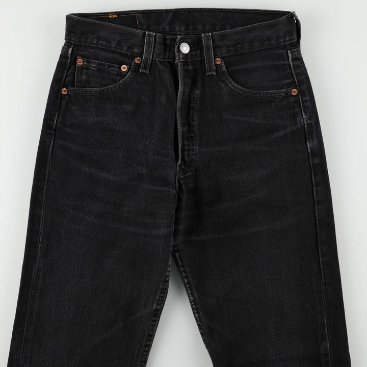 1990'S Levi's 501-0660 Black Denim Straight Leg Jeans, Made in USA, Women's Size L (W28 equivalent), Vintage. cotton black type Vintage Second Hand