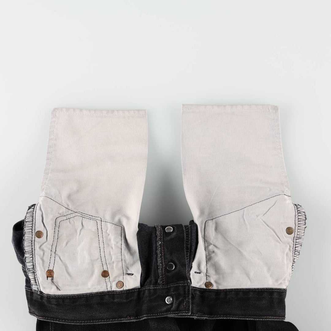 1990'S Levi's 501-0660 Black Denim Straight Leg Jeans, Made in USA, Women's Size L (W28 equivalent), Vintage. cotton black type Vintage Second Hand