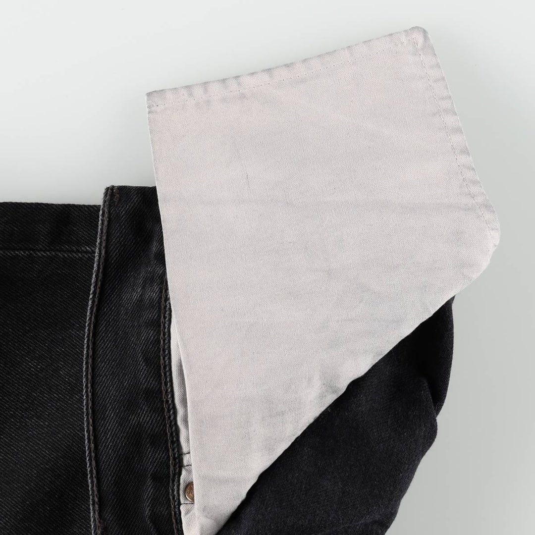 1990'S Levi's 501-0660 Black Denim Straight Leg Jeans, Made in USA, Women's Size L (W28 equivalent), Vintage. cotton black type Vintage Second Hand