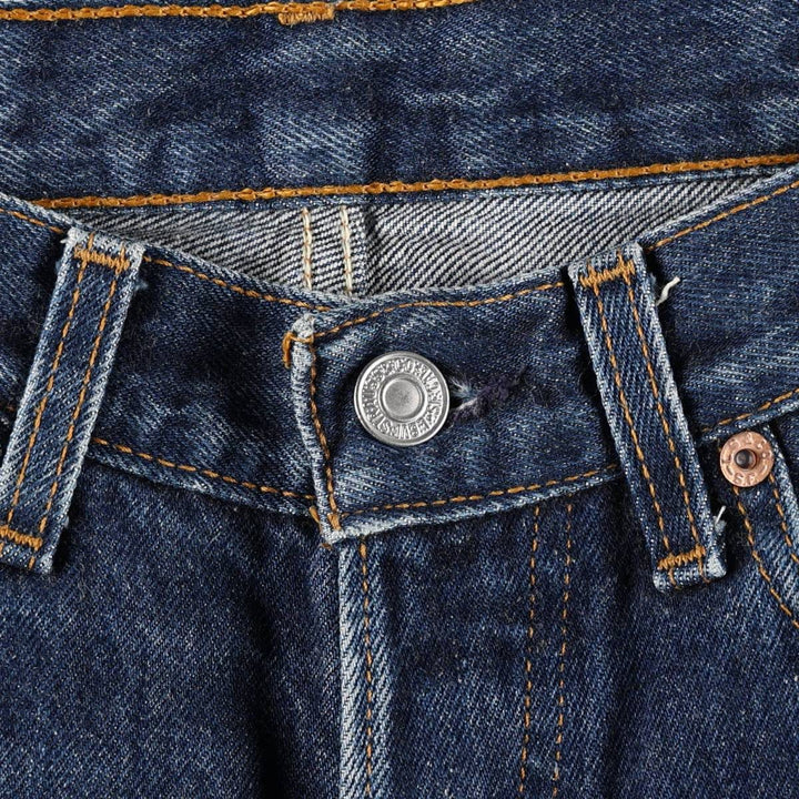 1990'S Levi's 6501-0135 Straight Denim Pants, Made in USA, Women's Size L (equivalent to W28), Vintage cotton blue type Vintage Second Hand