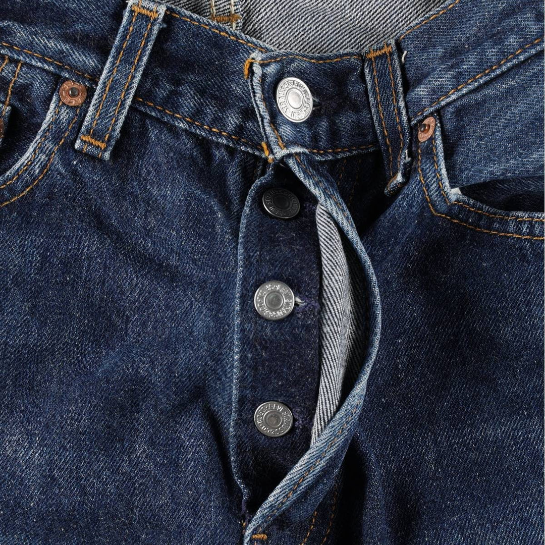 1990'S Levi's 6501-0135 Straight Denim Pants, Made in USA, Women's Size L (equivalent to W28), Vintage cotton blue type Vintage Second Hand