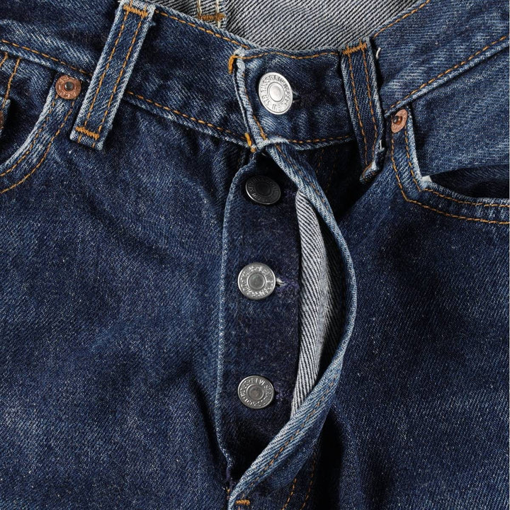 1990'S Levi's 6501-0135 Straight Denim Pants, Made in USA, Women's Size L (equivalent to W28), Vintage cotton blue type Vintage Second Hand