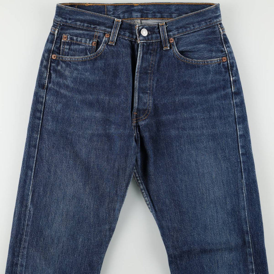 1990'S Levi's 6501-0135 Straight Denim Pants, Made in USA, Women's Size L (equivalent to W28), Vintage cotton blue type Vintage Second Hand