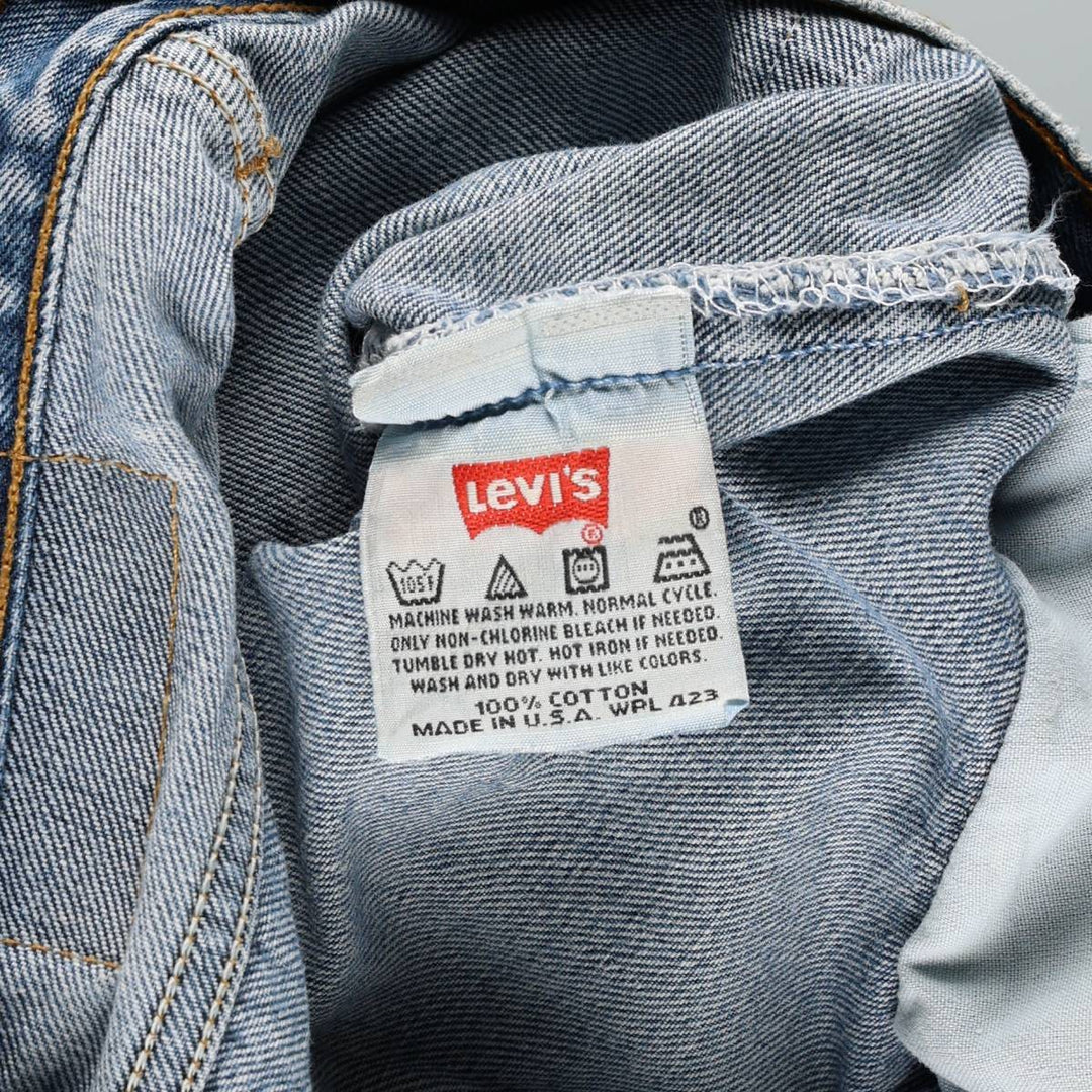 1990'S Levi's 6501-0116 Cut-off Straight Denim Pants, Made in USA, Women's Size M (W26 equivalent), Vintage cotton blue type Vintage Second Hand