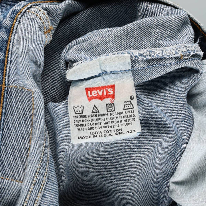 1990'S Levi's 6501-0116 Cut-off Straight Denim Pants, Made in USA, Women's Size M (W26 equivalent), Vintage cotton blue type Vintage Second Hand