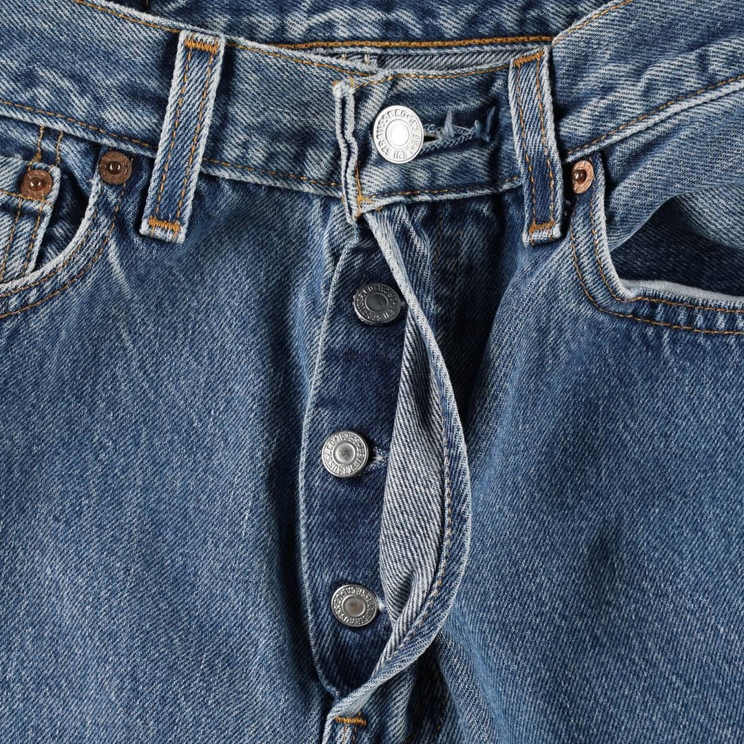1990'S Levi's 6501-0116 Cut-off Straight Denim Pants, Made in USA, Women's Size M (W26 equivalent), Vintage cotton blue type Vintage Second Hand