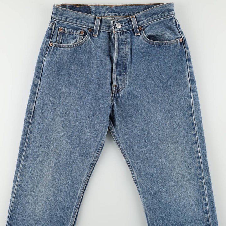 1990'S Levi's 6501-0116 Cut-off Straight Denim Pants, Made in USA, Women's Size M (W26 equivalent), Vintage cotton blue type Vintage Second Hand