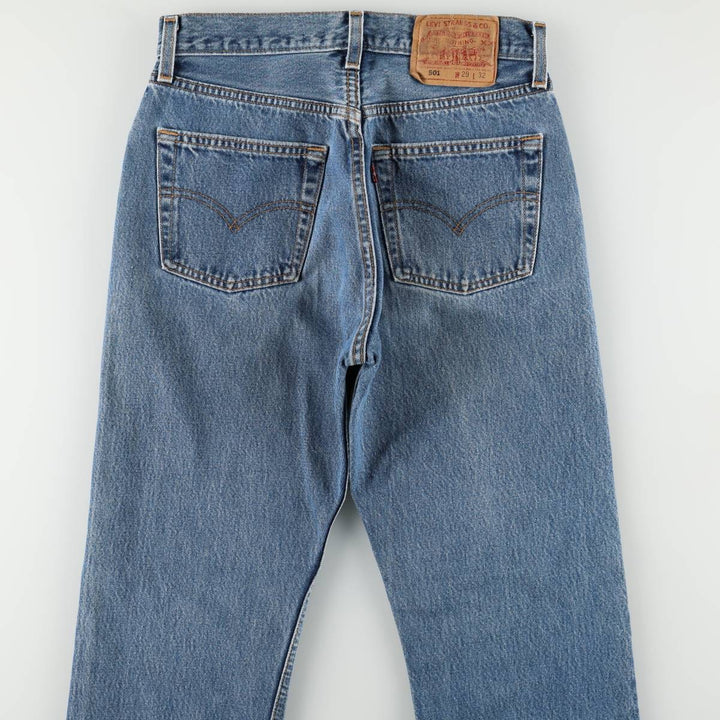 1990'S Levi's 6501-0116 Cut-off Straight Denim Pants, Made in USA, Women's Size M (W26 equivalent), Vintage cotton blue type Vintage Second Hand
