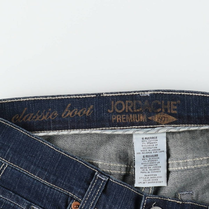 JORDACHE Flare Cut Denim Pants, Women's Size L (equivalent to W29) cotton navy blue type Vintage Second Hand