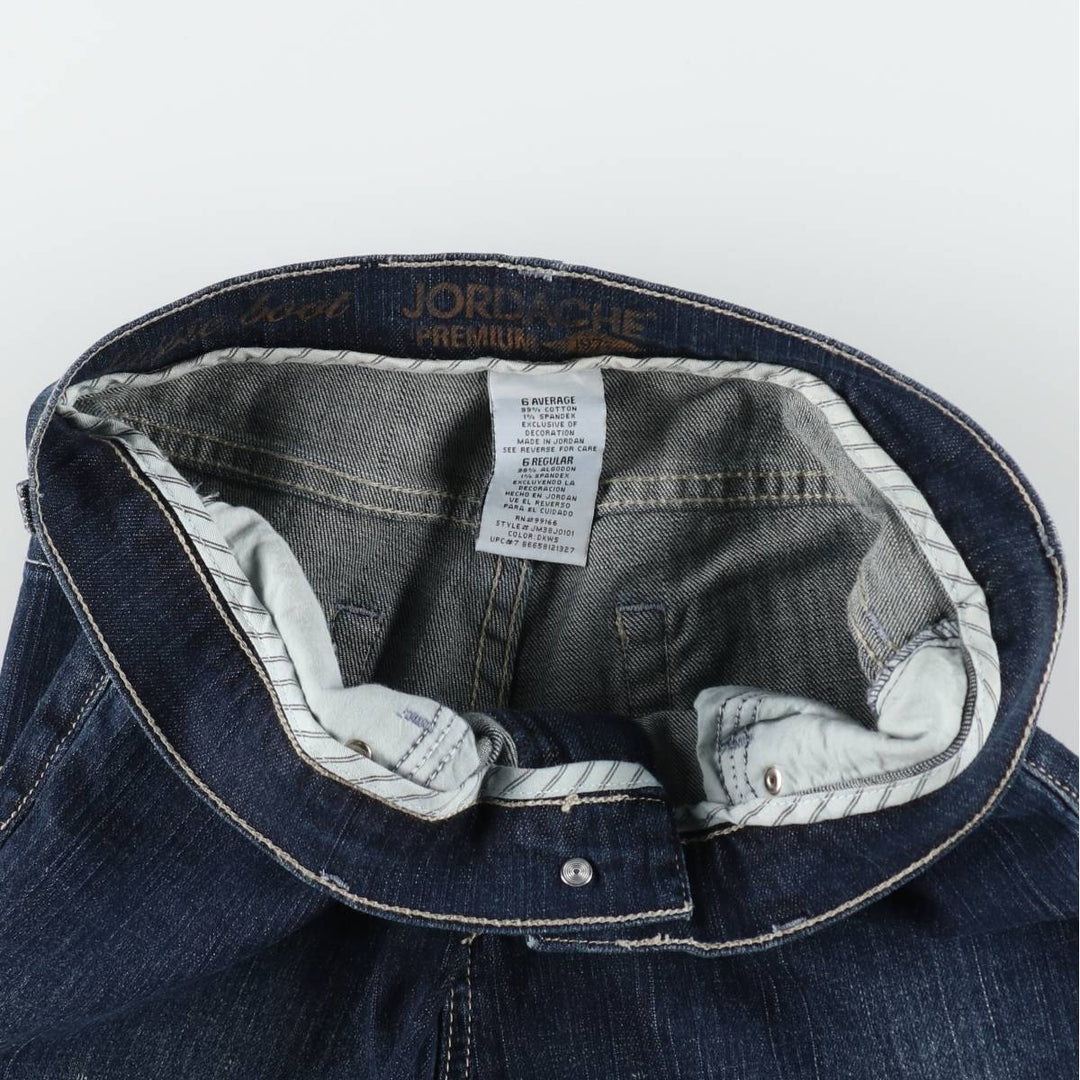 JORDACHE Flare Cut Denim Pants, Women's Size L (equivalent to W29) cotton navy blue type Vintage Second Hand