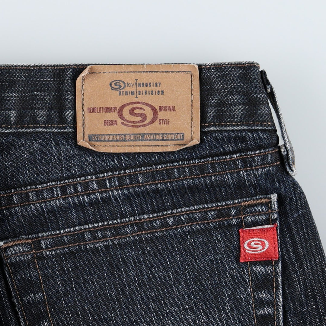 Stay jeanswear Flare Cut Denim Pants Women's XL (equivalent to W31) cotton navy blue type Vintage Second Hand