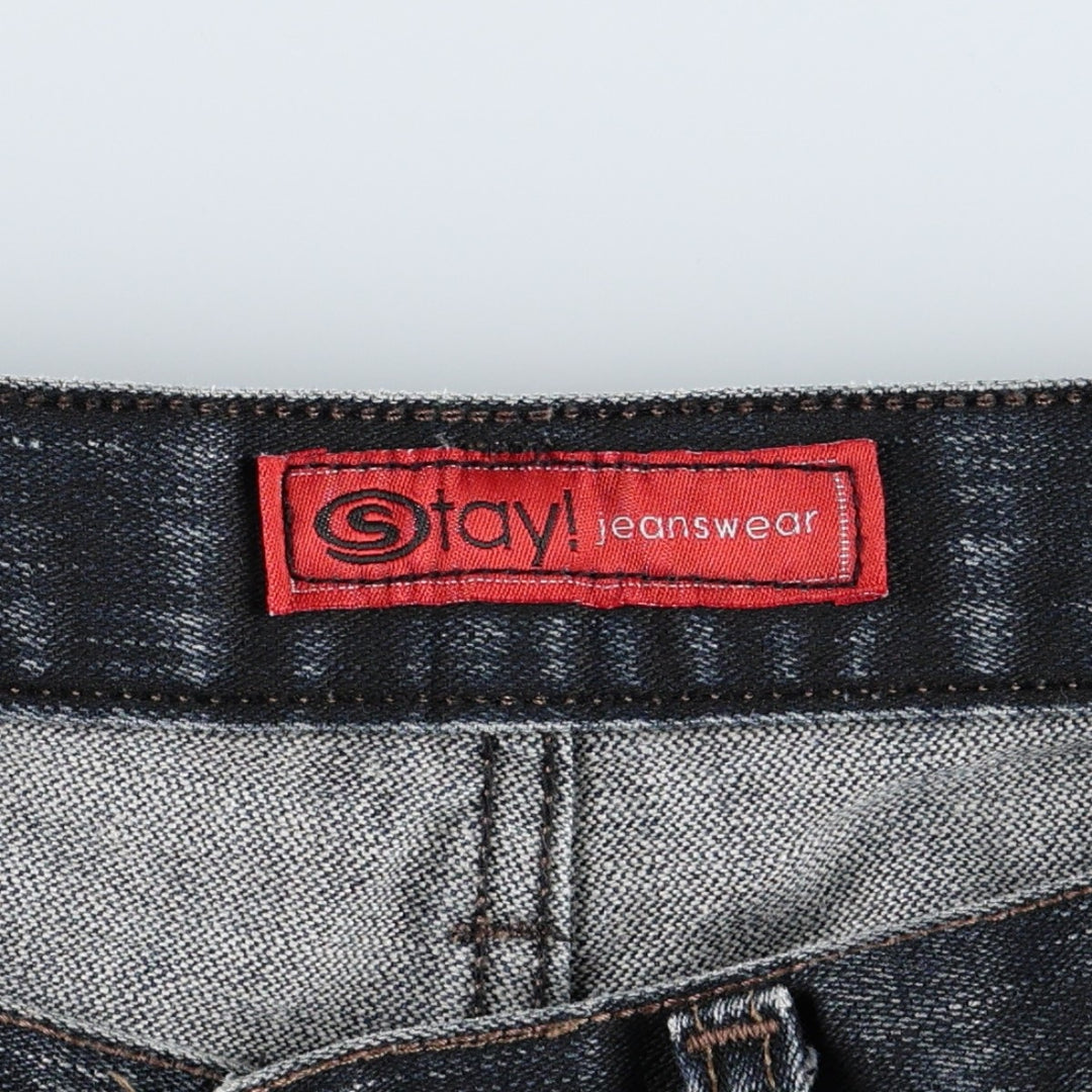Stay jeanswear Flare Cut Denim Pants Women's XL (equivalent to W31) cotton navy blue type Vintage Second Hand