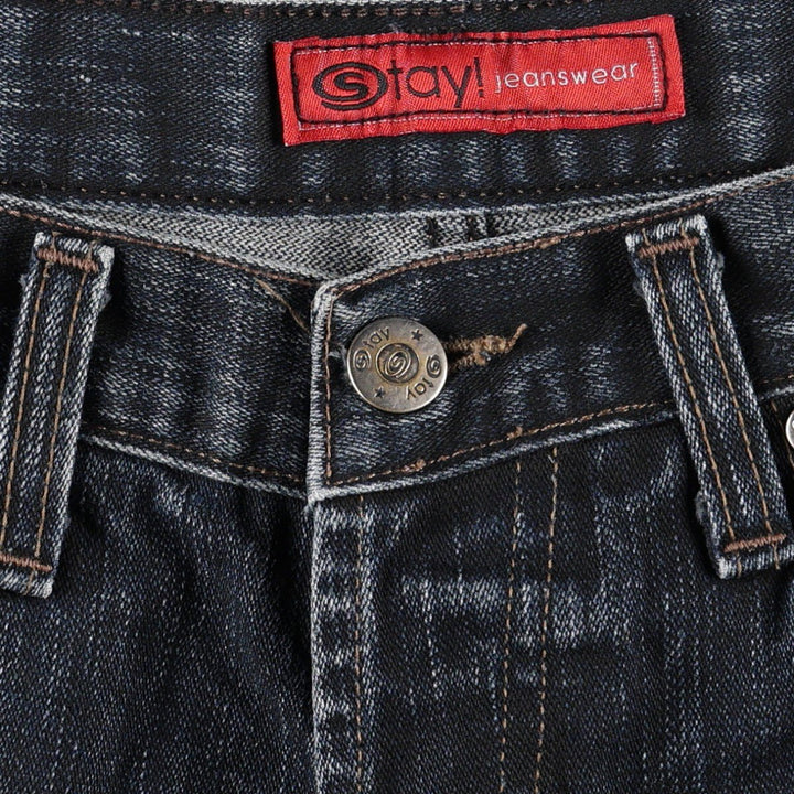 Stay jeanswear Flare Cut Denim Pants Women's XL (equivalent to W31) cotton navy blue type Vintage Second Hand