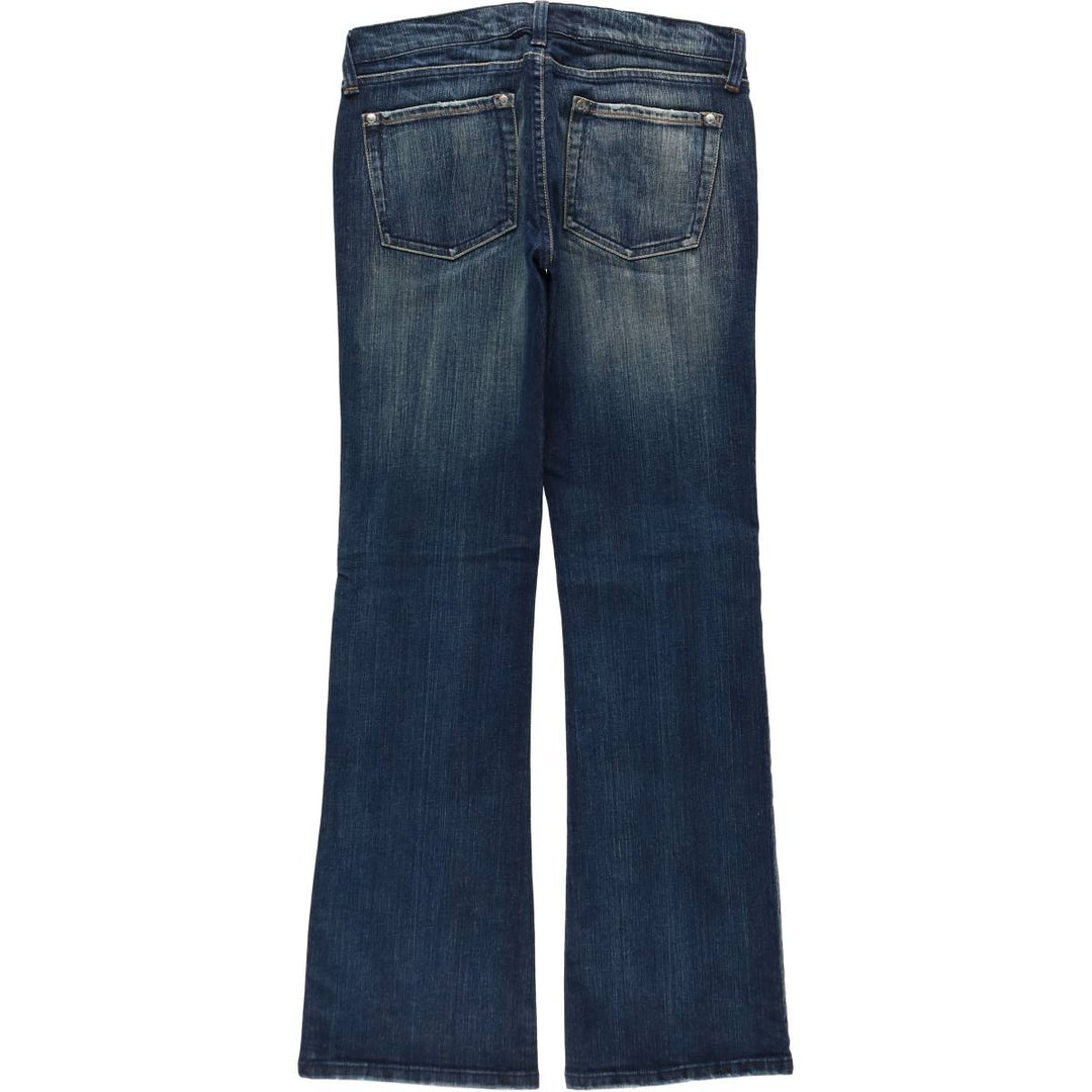 Playboy flared denim pants, women's size XL (equivalent to W32). cotton Navy blue Vintage Second Hand
