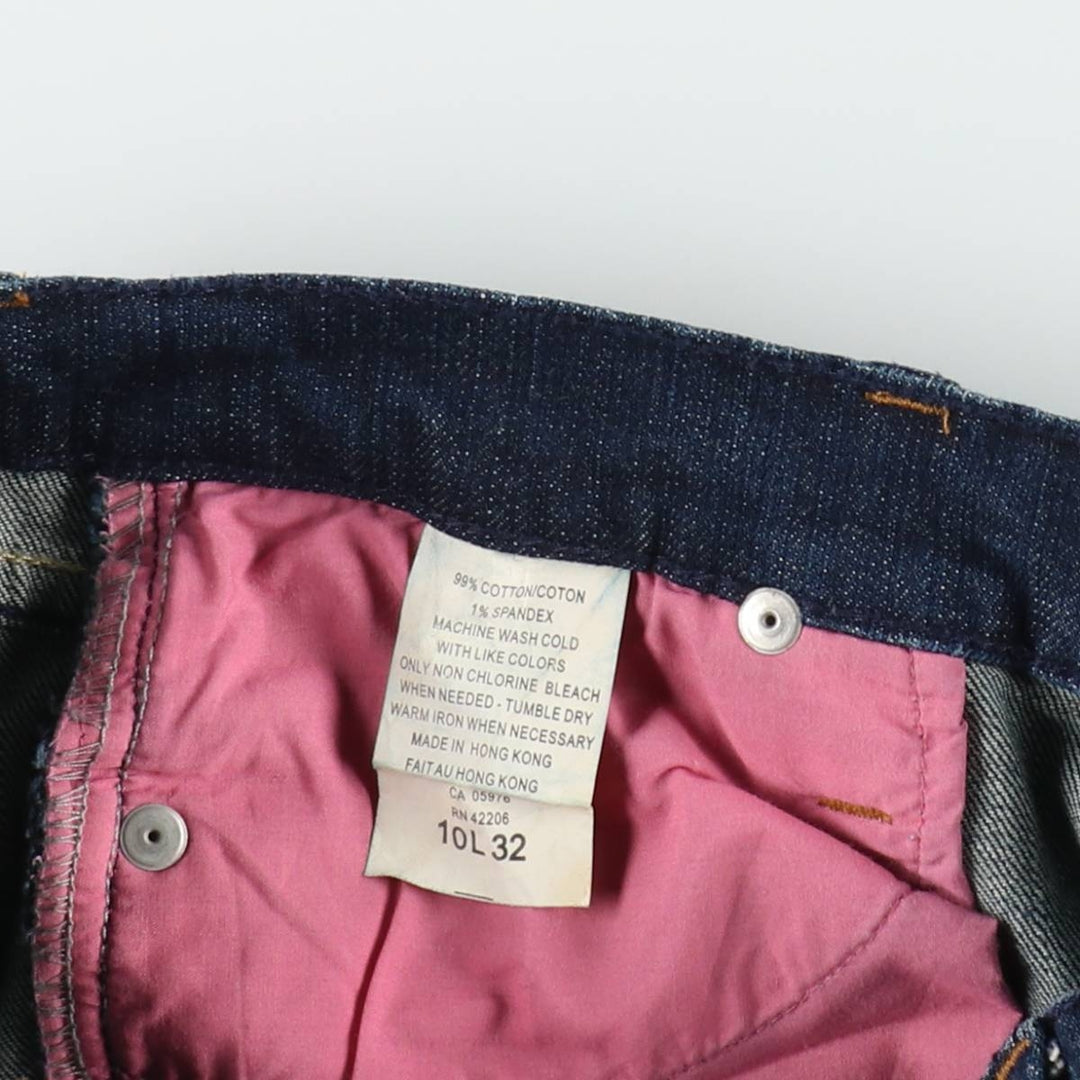 Playboy flared denim pants, women's size XL (equivalent to W32). cotton Navy blue Vintage Second Hand