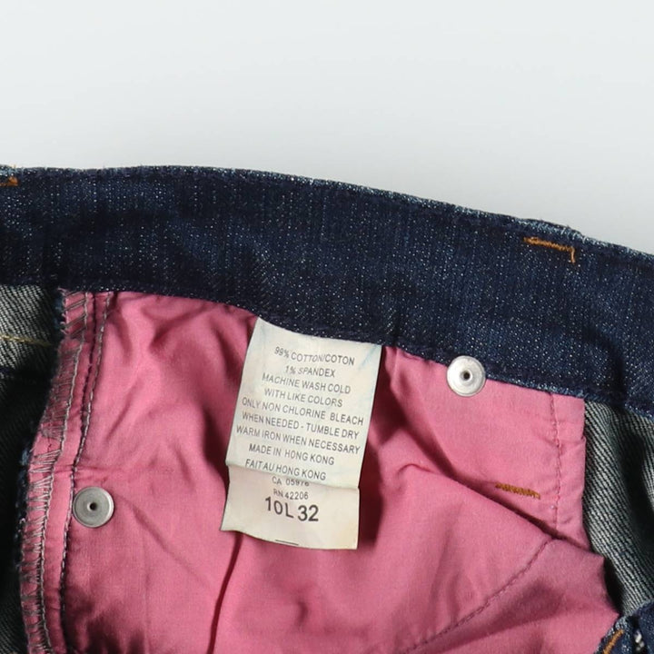 Playboy flared denim pants, women's size XL (equivalent to W32). cotton Navy blue Vintage Second Hand