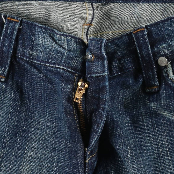 Playboy flared denim pants, women's size XL (equivalent to W32). cotton Navy blue Vintage Second Hand