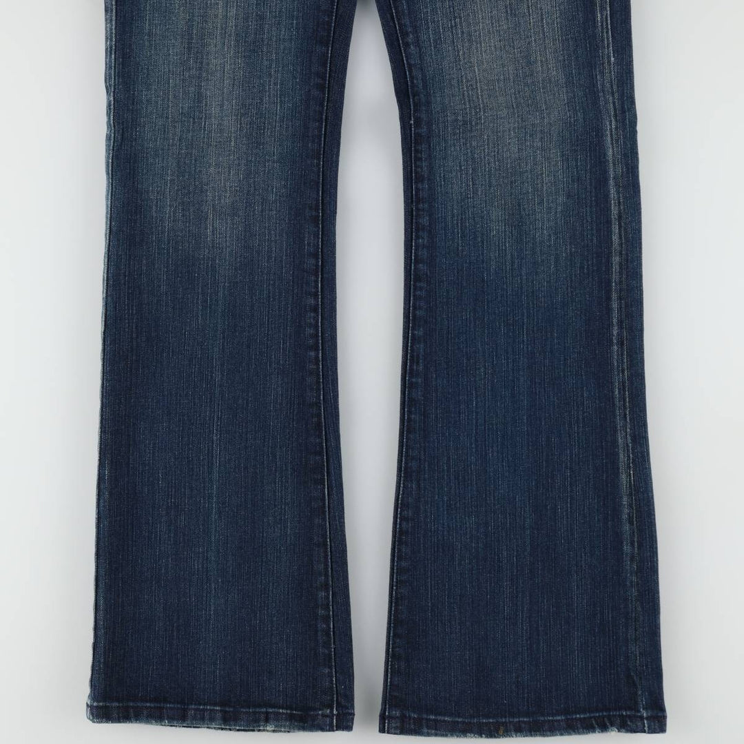 Playboy flared denim pants, women's size XL (equivalent to W32). cotton Navy blue Vintage Second Hand