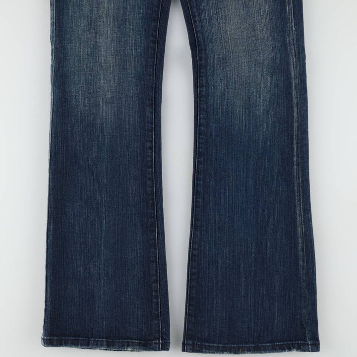 Playboy flared denim pants, women's size XL (equivalent to W32). cotton Navy blue Vintage Second Hand