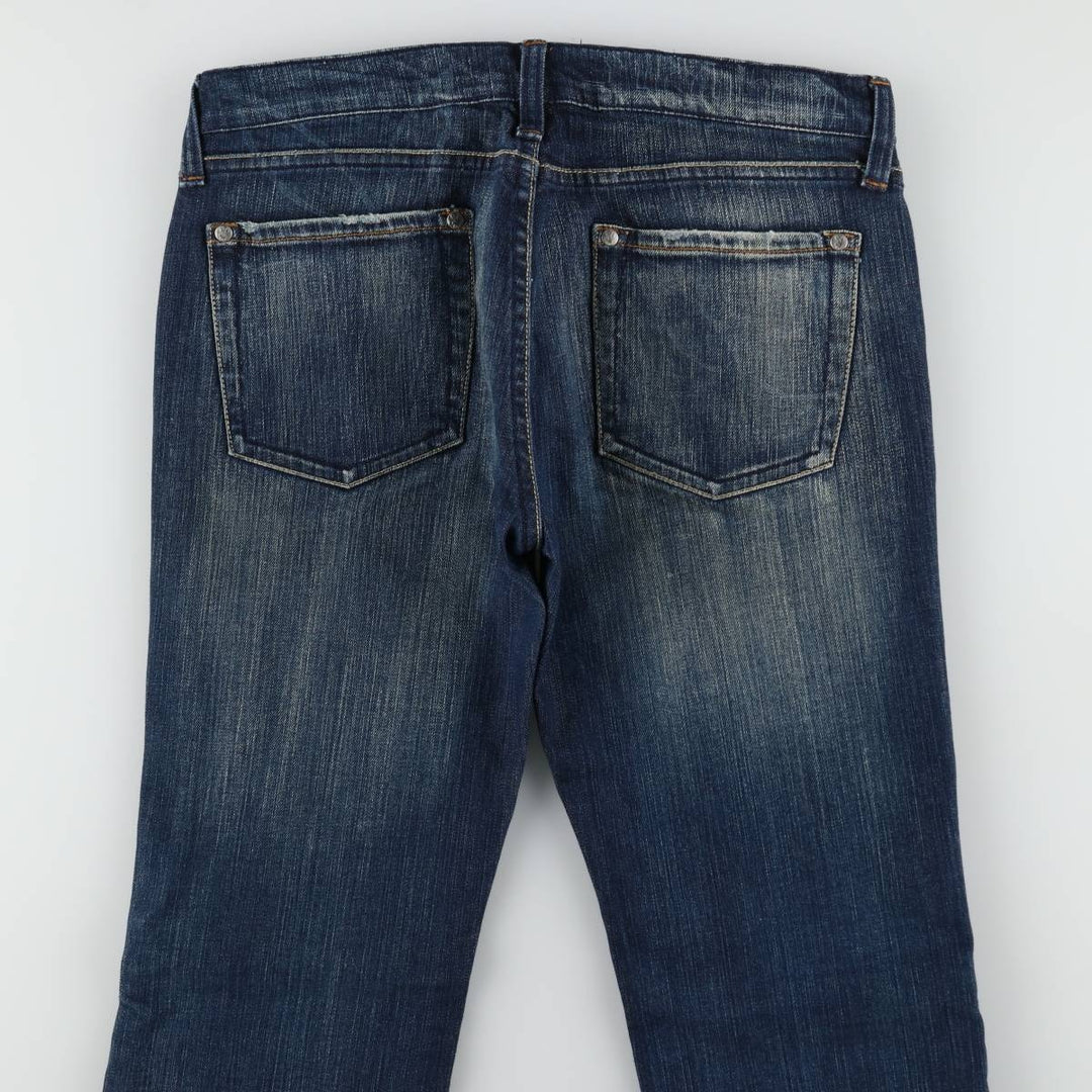 Playboy flared denim pants, women's size XL (equivalent to W32). cotton Navy blue Vintage Second Hand