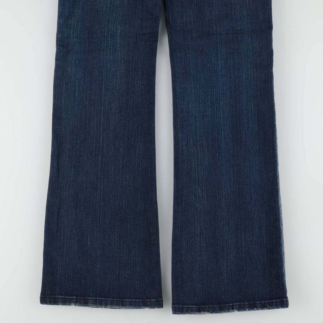 Playboy flared denim pants, women's size XL (equivalent to W32). cotton Navy blue Vintage Second Hand