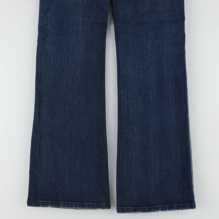 Playboy flared denim pants, women's size XL (equivalent to W32). cotton Navy blue Vintage Second Hand