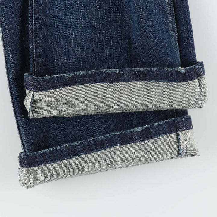 Playboy flared denim pants, women's size XL (equivalent to W32). cotton Navy blue Vintage Second Hand