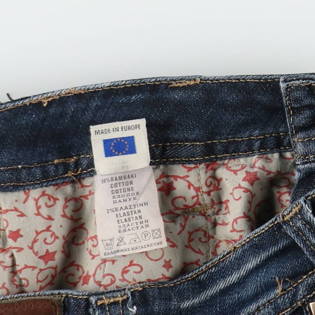 MISS DENIM MERIT Flare Cut Denim Pants, Women's Size L (equivalent to W30) cotton Navy blue Vintage Second Hand