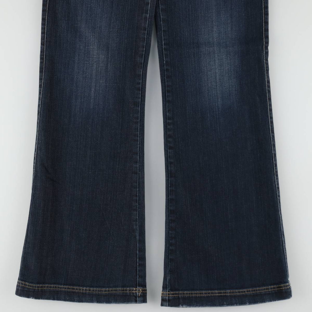 MISS DENIM MERIT Flare Cut Denim Pants, Women's Size L (equivalent to W30) cotton Navy blue Vintage Second Hand