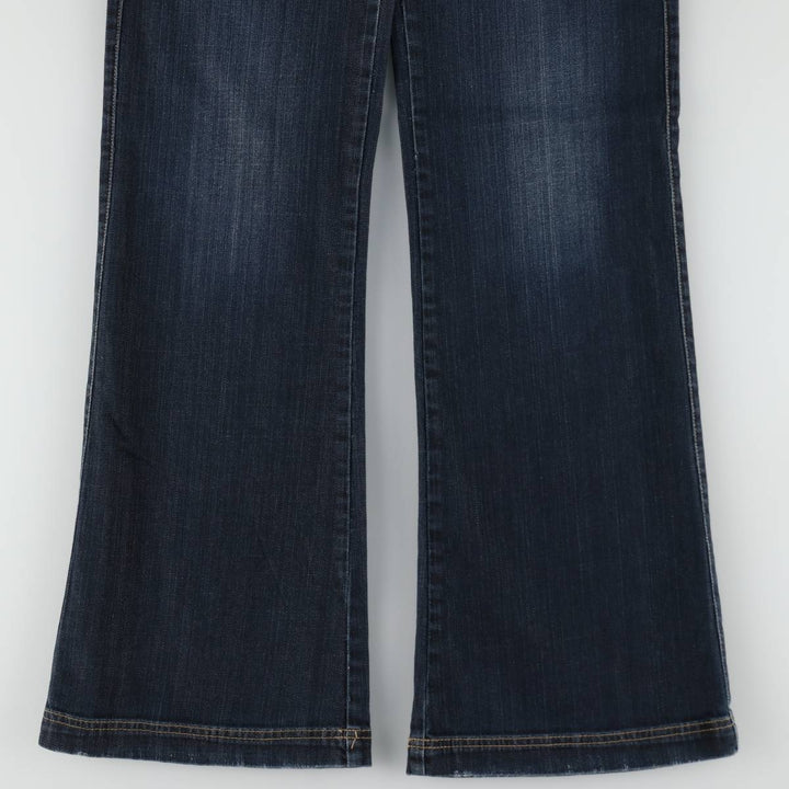 MISS DENIM MERIT Flare Cut Denim Pants, Women's Size L (equivalent to W30) cotton Navy blue Vintage Second Hand