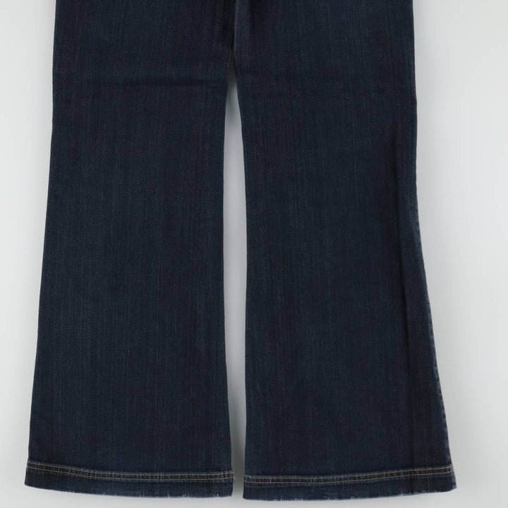MISS DENIM MERIT Flare Cut Denim Pants, Women's Size L (equivalent to W30) cotton Navy blue Vintage Second Hand