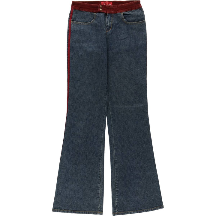 ub jeans flared denim pants, women's size L (equivalent to W29). cotton Navy blue Vintage Second Hand