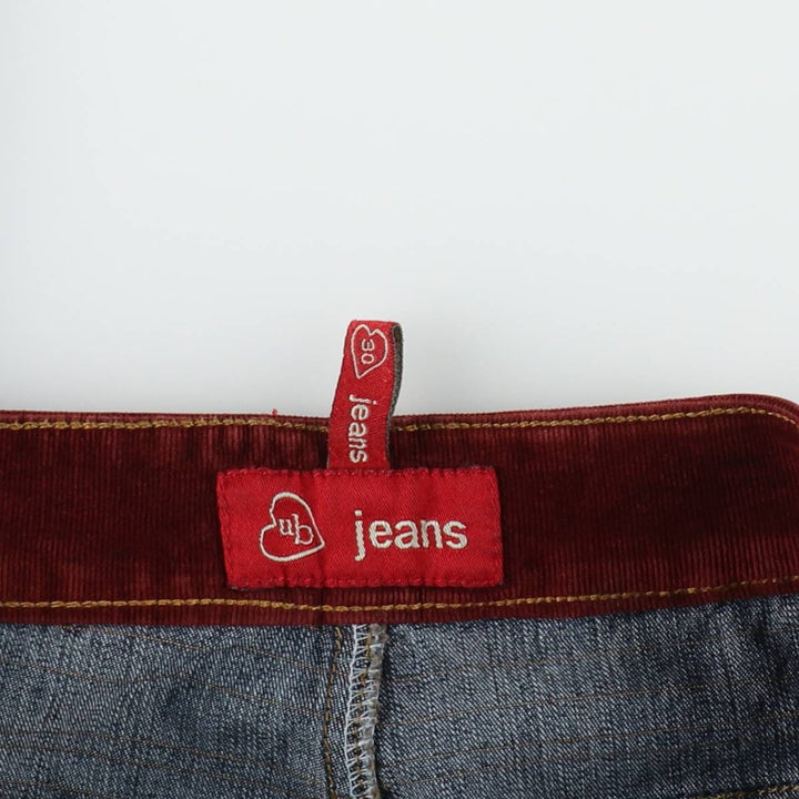 ub jeans flared denim pants, women's size L (equivalent to W29). cotton Navy blue Vintage Second Hand