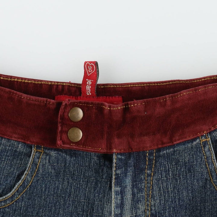 ub jeans flared denim pants, women's size L (equivalent to W29). cotton Navy blue Vintage Second Hand