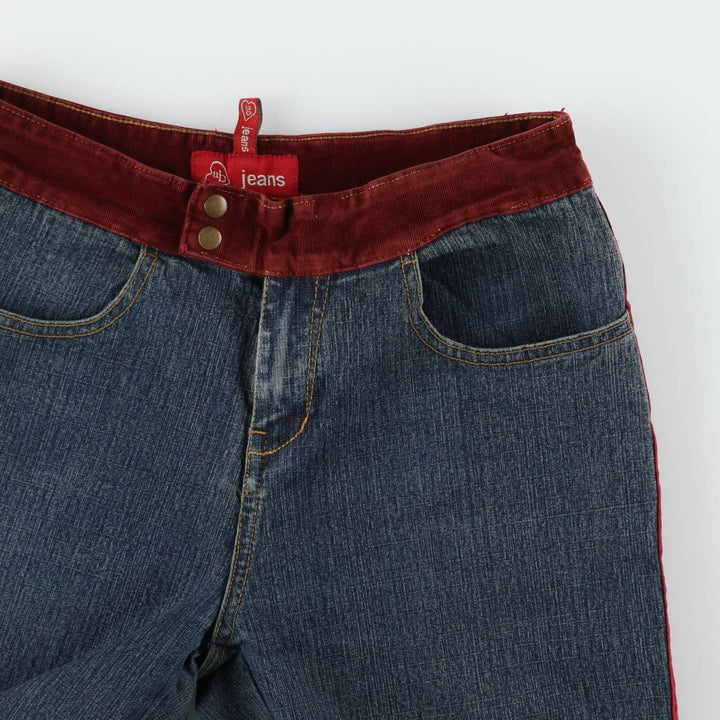 ub jeans flared denim pants, women's size L (equivalent to W29). cotton Navy blue Vintage Second Hand