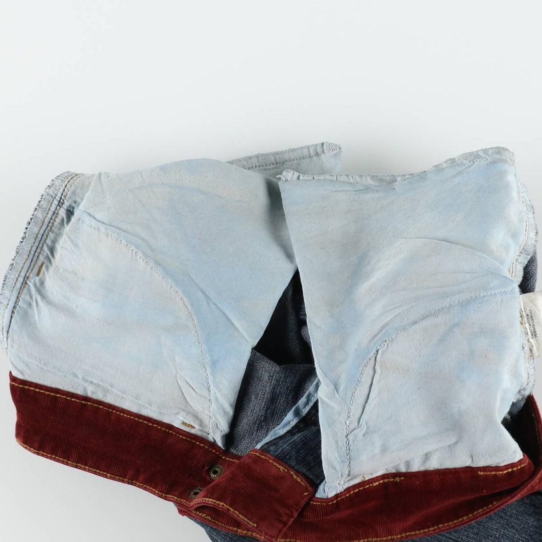 ub jeans flared denim pants, women's size L (equivalent to W29). cotton Navy blue Vintage Second Hand