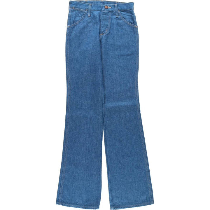 1970'S Wrangler NO-FAULT DENIMS Bootcut Denim Pants, Made in USA, Women's Size M (W26 equivalent), Vintage unclear blue type Vintage Second Hand