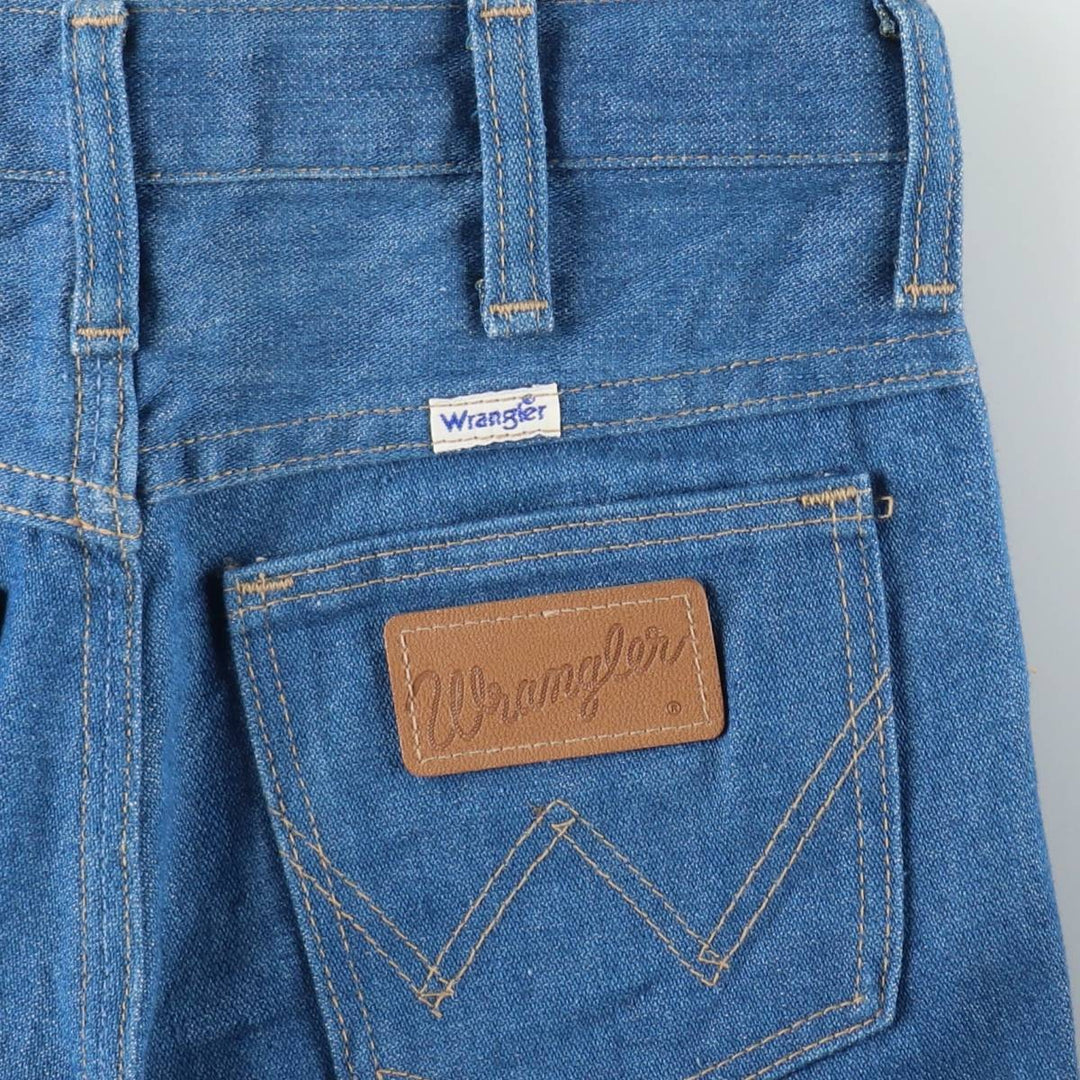 1970'S Wrangler NO-FAULT DENIMS Bootcut Denim Pants, Made in USA, Women's Size M (W26 equivalent), Vintage unclear blue type Vintage Second Hand