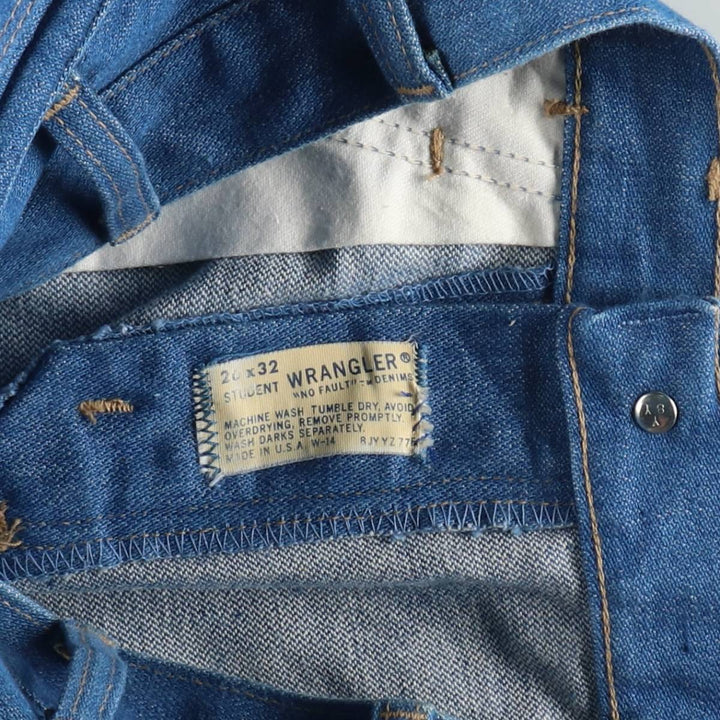 1970'S Wrangler NO-FAULT DENIMS Bootcut Denim Pants, Made in USA, Women's Size M (W26 equivalent), Vintage unclear blue type Vintage Second Hand