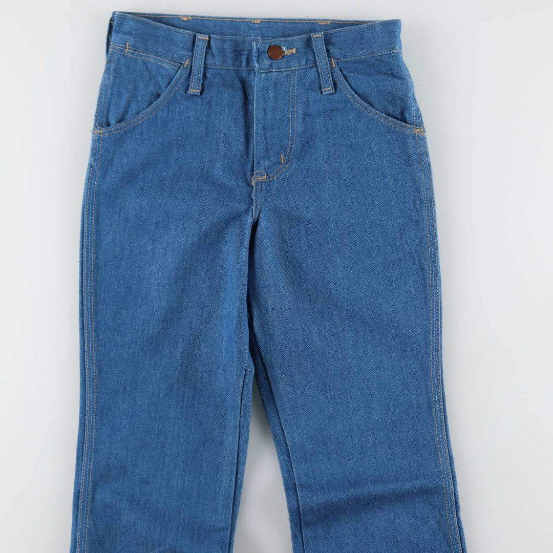 1970'S Wrangler NO-FAULT DENIMS Bootcut Denim Pants, Made in USA, Women's Size M (W26 equivalent), Vintage unclear blue type Vintage Second Hand